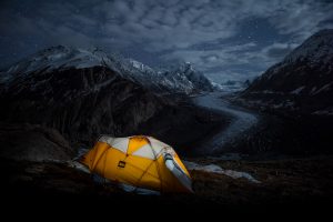 Drang Drung Glacier under moonlight