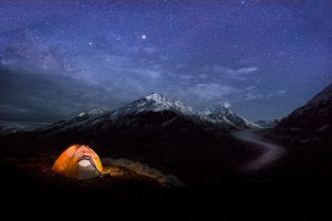 Starry night at Drang Drung Glacier