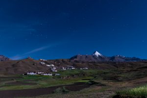 Langza Village at moon light, Spiti