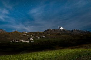 Langza Village at moon light, Spiti