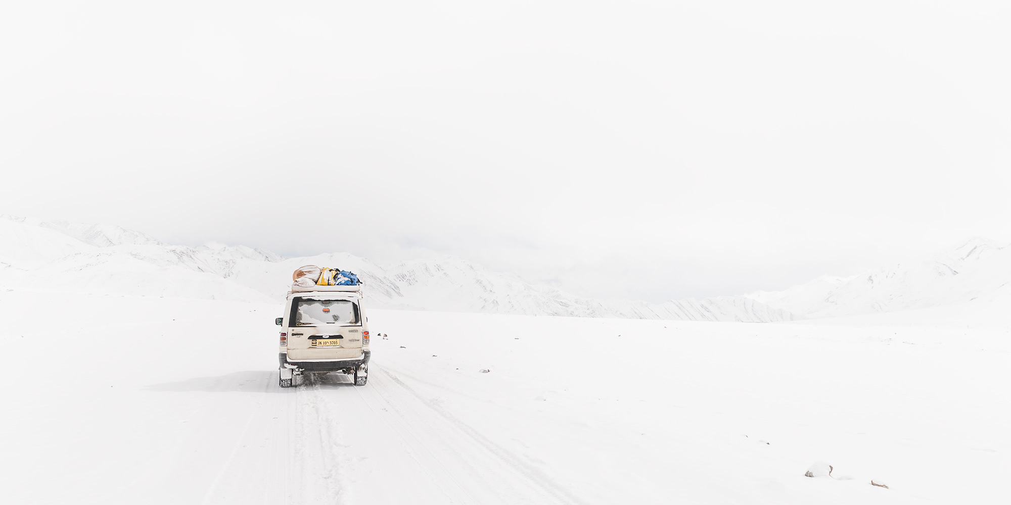 Driving Through Snowy Highway, Ladakh