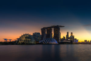 Singapore skyline at evening, Singapore