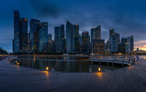 Singapore skyline at evening, Singapore